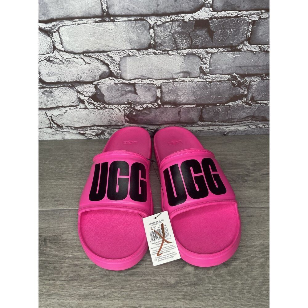 UGG WILCOX SLIDE Pink Rubber Light Waterproof Sport Sandals Men’s Sz 12M US/45EU
